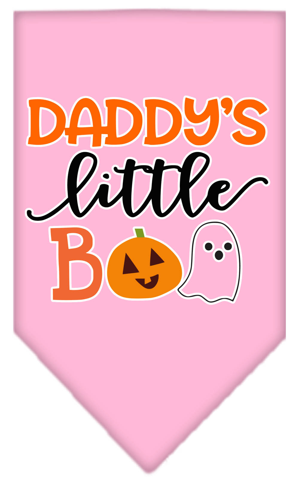 Daddy's Little Boo Screen Print Bandana Light Pink Small
